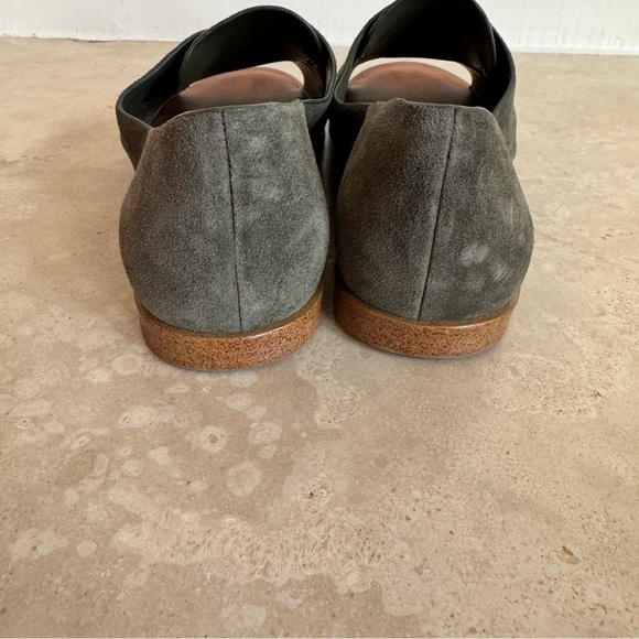 1 State Cassidee Olive Green Suede Leather Open Toe Slip On Flats Women Sz 7.5 M - Picture 6 of 13